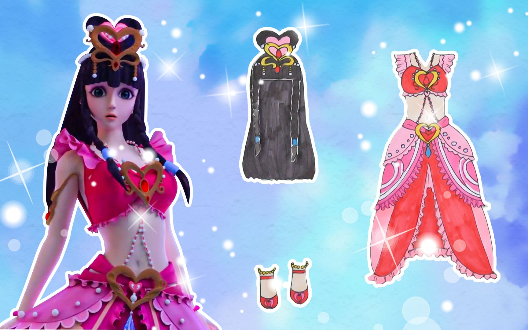 手工纸娃娃玩具:纸娃娃装扮,叶罗丽精灵梦王默灵犀公主装扮