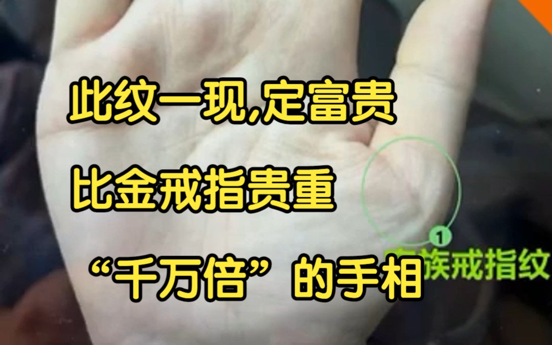 此纹一现,定富贵 比金戒指贵重 “千万倍”的手相哔哩哔哩bilibili