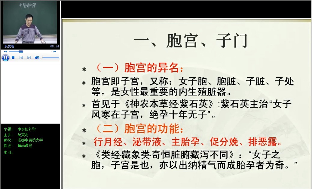 01、中医妇科学的特点、女性生殖脏器解剖与生理1哔哩哔哩bilibili