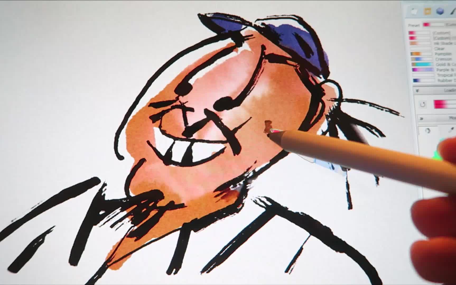 用expresii画严以敬先生漫画家阿虫