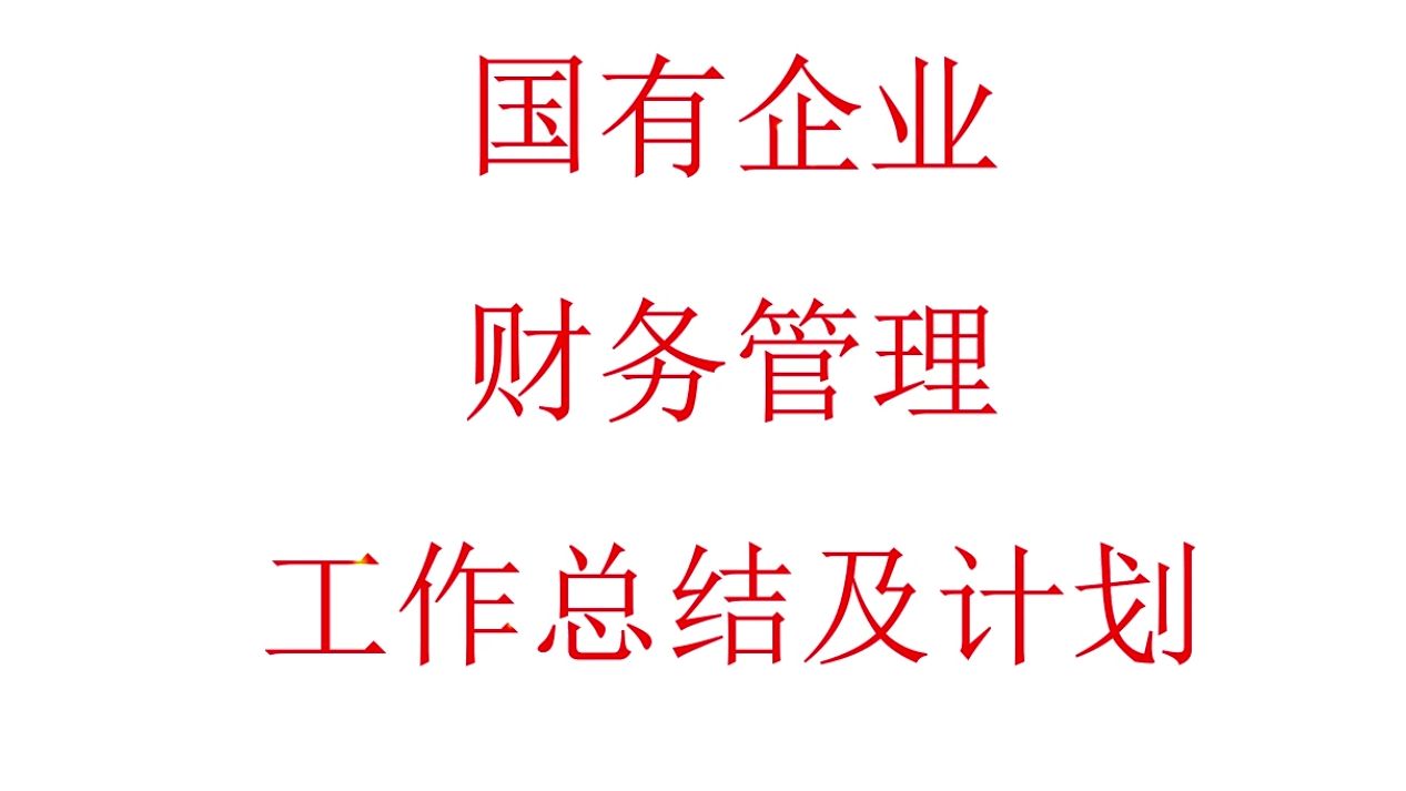 国有企业财务管理工作总结及计划哔哩哔哩bilibili