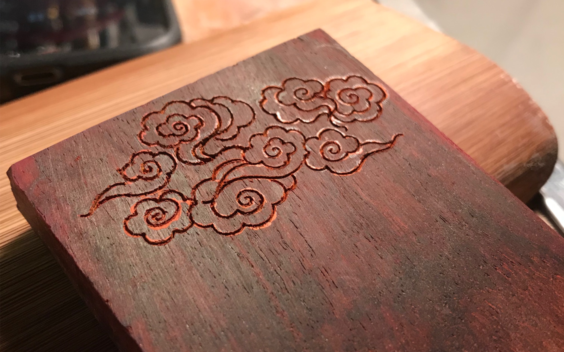 印度小叶紫檀嵌银-开槽