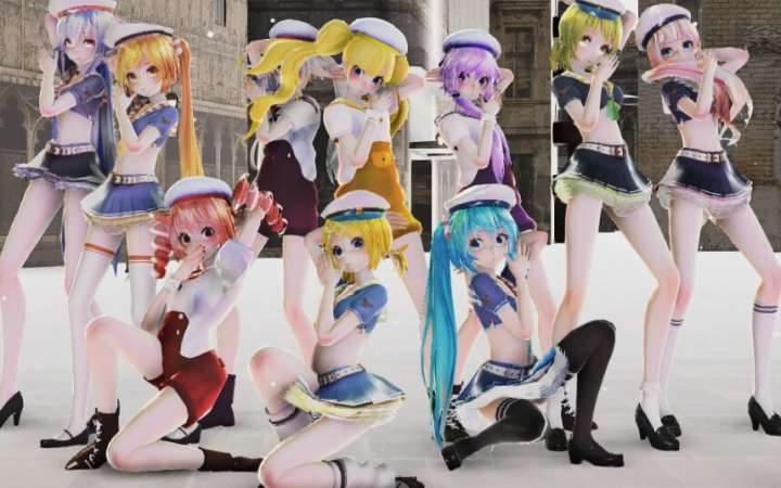 【渲染测试】偶像天团-v家10人众!one two three