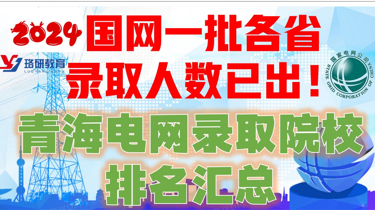 【青海电网】2024国网各省录取院校排名之青海电网,看看一批都录用了那些院校?||国家电网||南方电网||电气工程||电气就业指导||国网招聘||电网考哔哩哔哩...