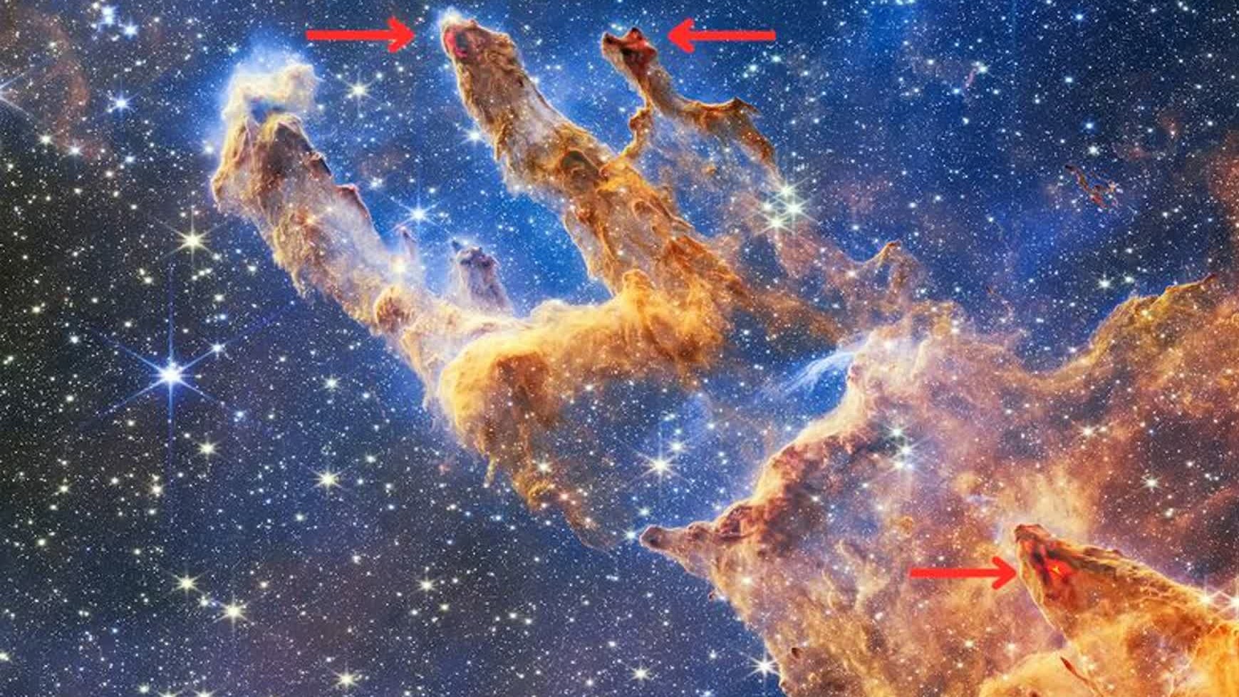 “韦伯”镜头下的创生之柱!揭示了哪些细节?-宇宙-视觉-宇宙-视觉-哔哩哔哩视频