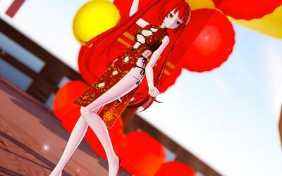 【东方栀子mmd】旗袍栀子美如画 极乐净土