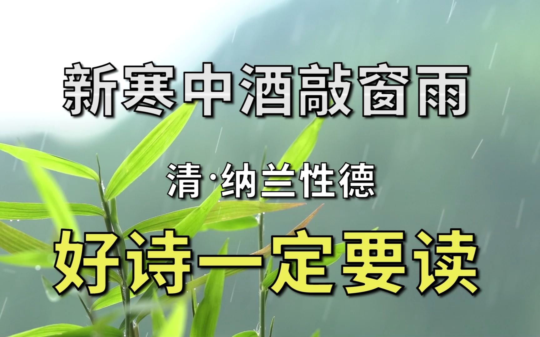 诗词朗读赏析纳兰性德诗词菩萨蛮·新寒中酒敲窗雨