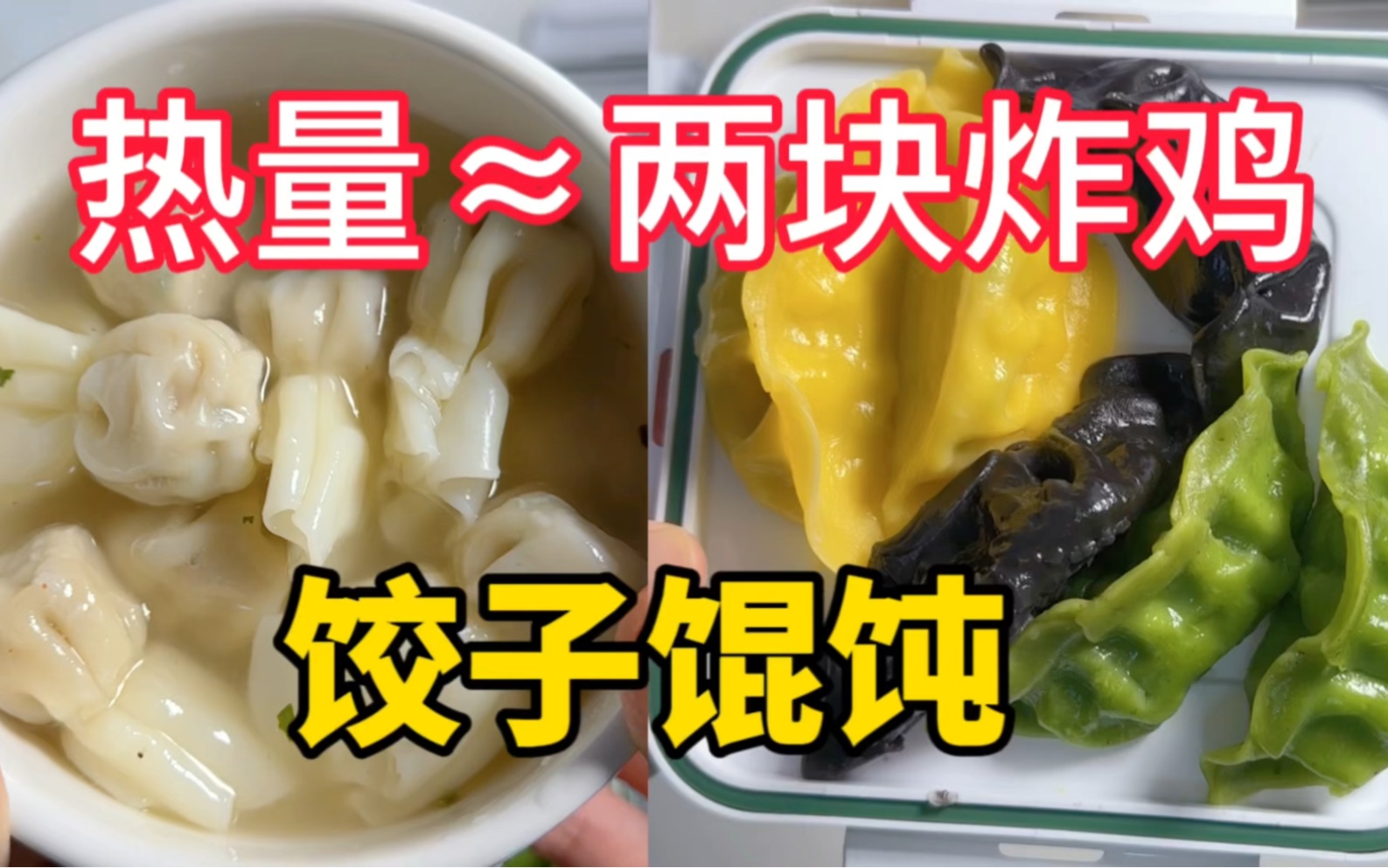 吃两块炸鸡or鱼肉饺子和馄饨?碳水脂肪蛋白质【含量对比】【美食热量分享】哔哩哔哩bilibili