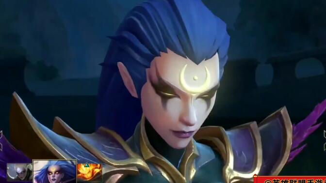 英雄联盟手游:皎月女神·黛安娜—暗黑女武神皮肤,无限烈焰皮肤鉴赏!
