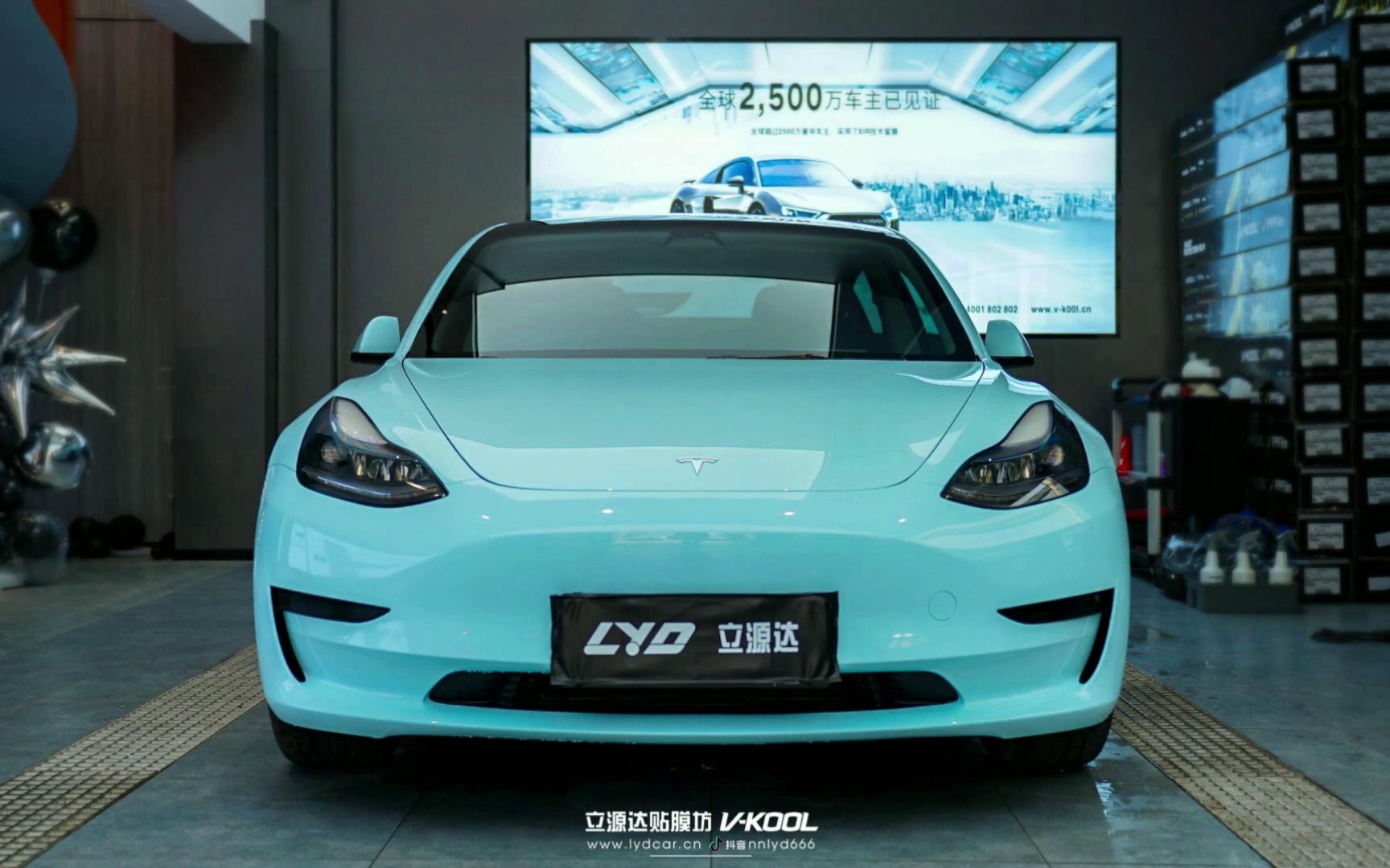 特斯拉 model 3 改色冰川蓝 改色贴膜 隐形车衣 汽车贴膜 南宁专业