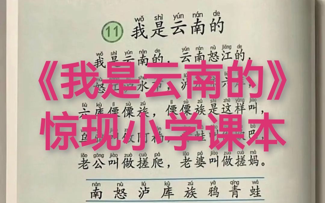 [图]《我是云南的》竟入选小学语文课本！？