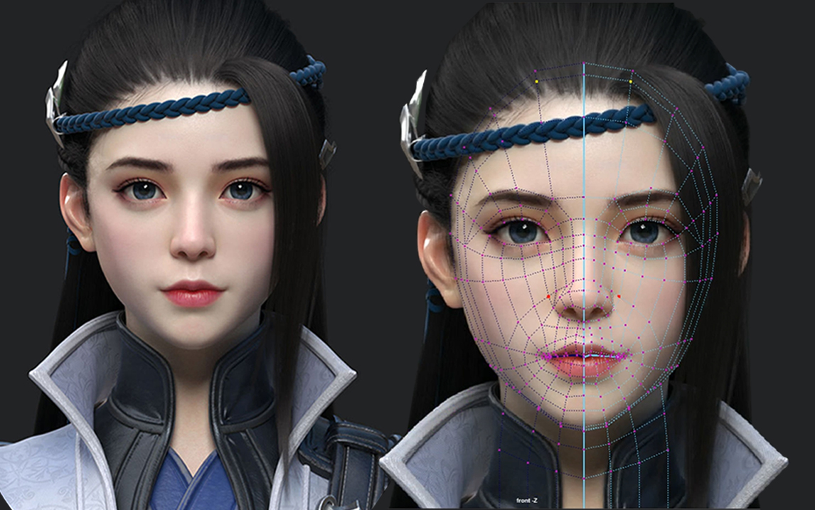 【maya】国风cg角色模型布线完整教程,maya人物超详细建模