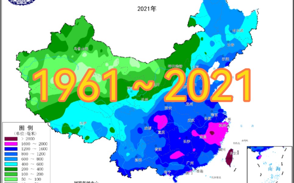 [图]【肉眼可见的ENSO循环】中国年降水量分布图1961到2021！