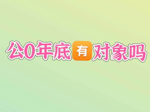 公0年底有对象吗哔哩哔哩bilibili