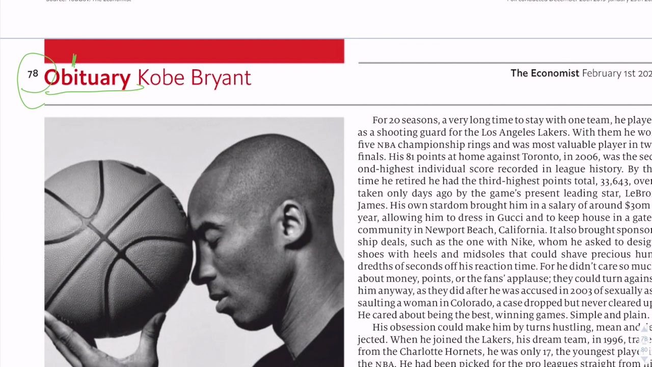 【经济学人精讲 11】 | Kobe: 一个关于爱的故事哔哩哔哩bilibili