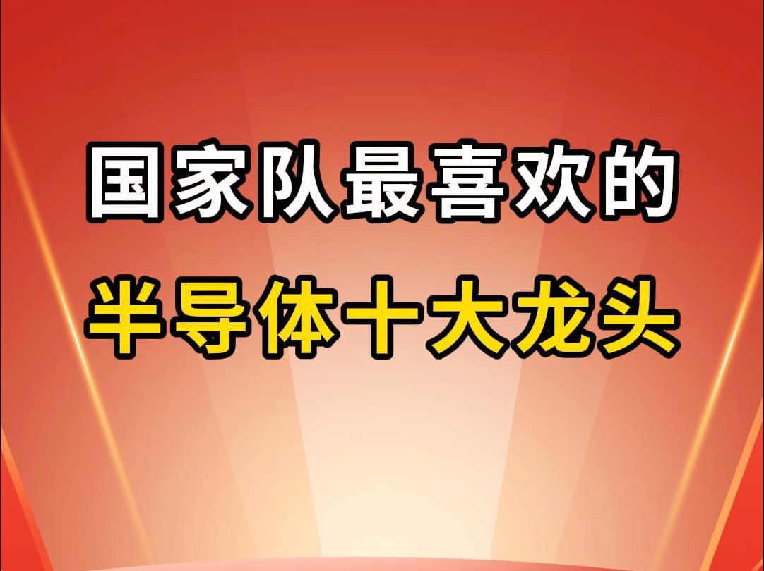 国家队最喜欢的,半导体十大龙头!哔哩哔哩bilibili