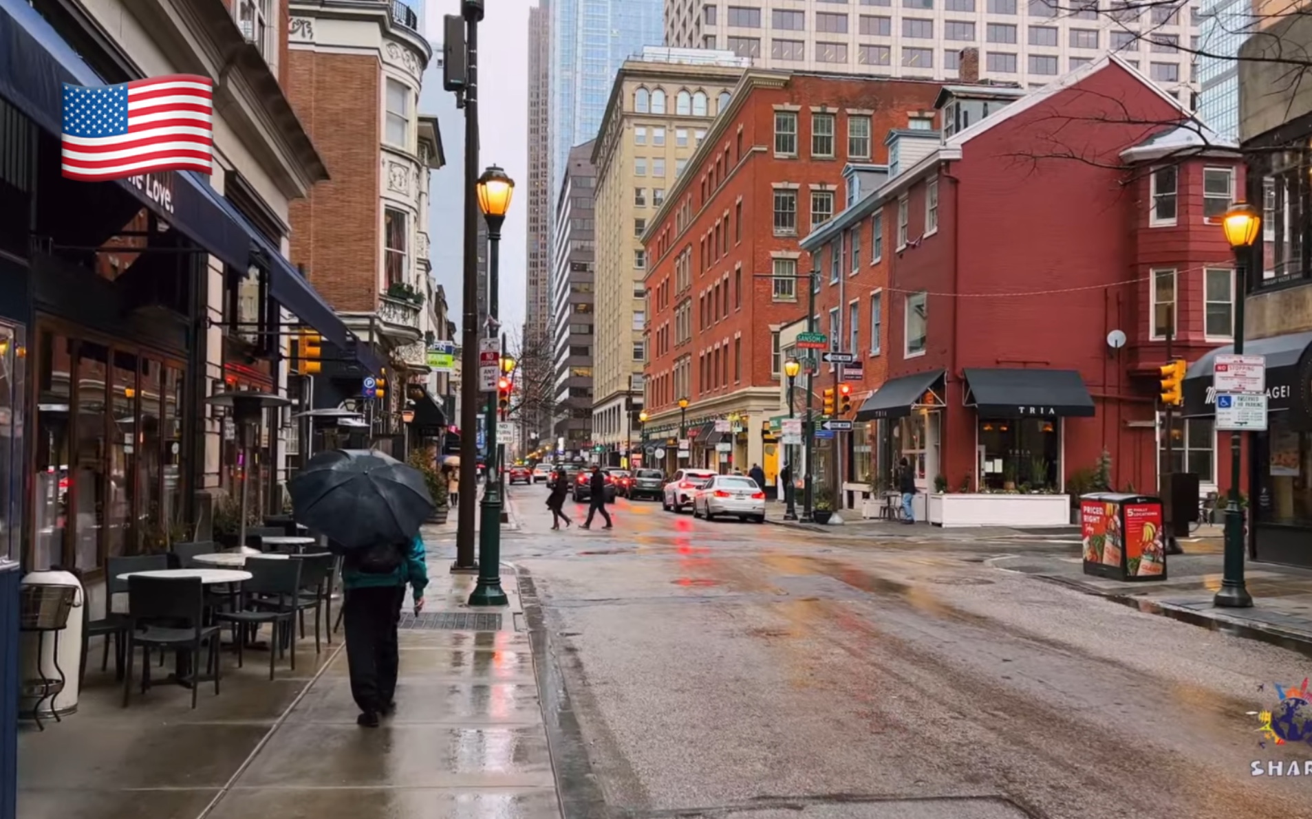 【超清】4月阴雨天漫步游美国费城(philadelphia)|美国的摇篮 拍摄