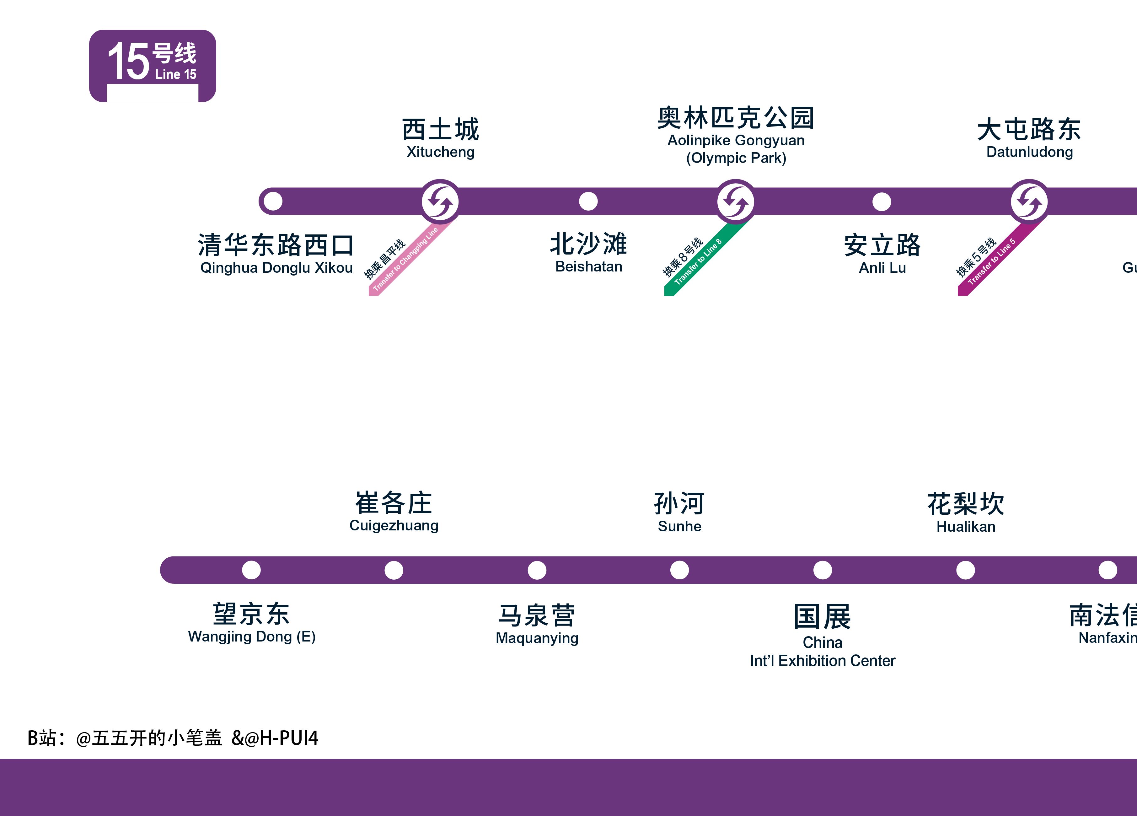 北京地铁15号线站名图片