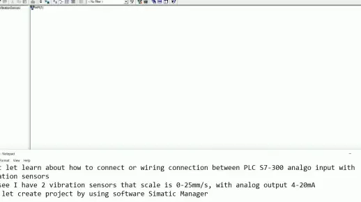 SIMATIC Manager  PLC S7-300 analog input connect with 2 vibration sensors
