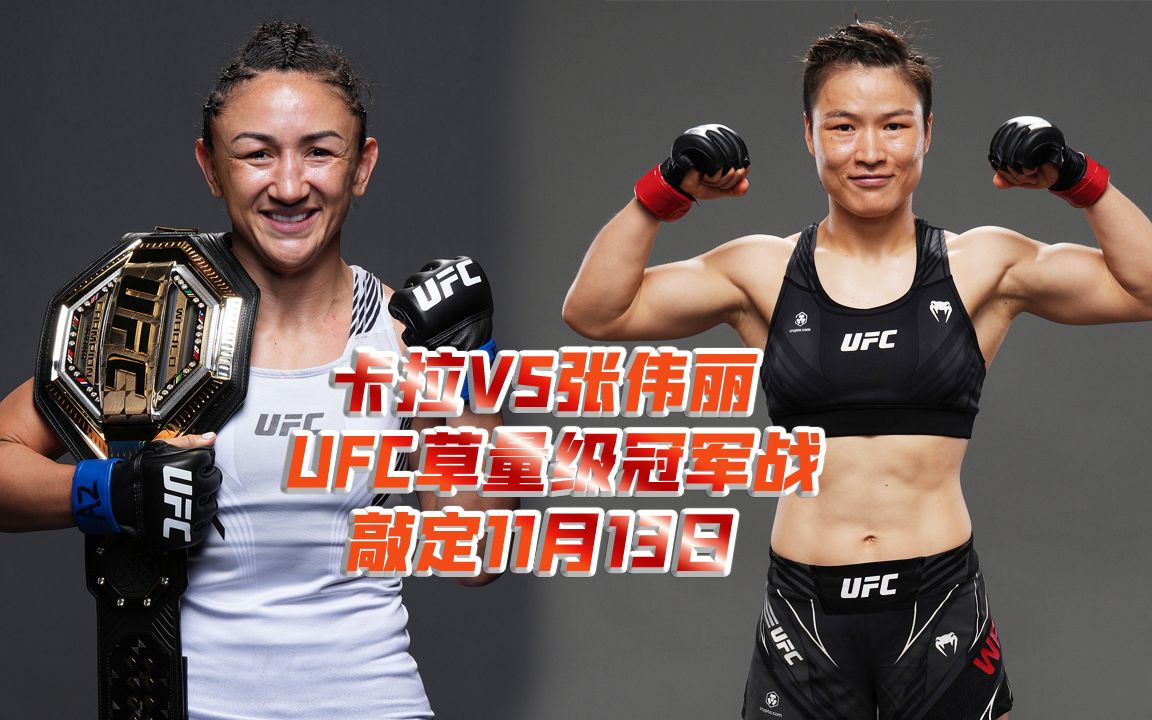 卡拉VS张伟丽 UFC草量级冠军战敲定11月13日哔哩哔哩bilibili