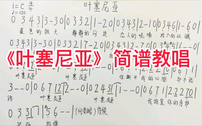 墨西哥爱情怀旧歌曲《叶塞尼亚》简谱教学,吉普赛的女儿,在风中坚强哔哩哔哩bilibili