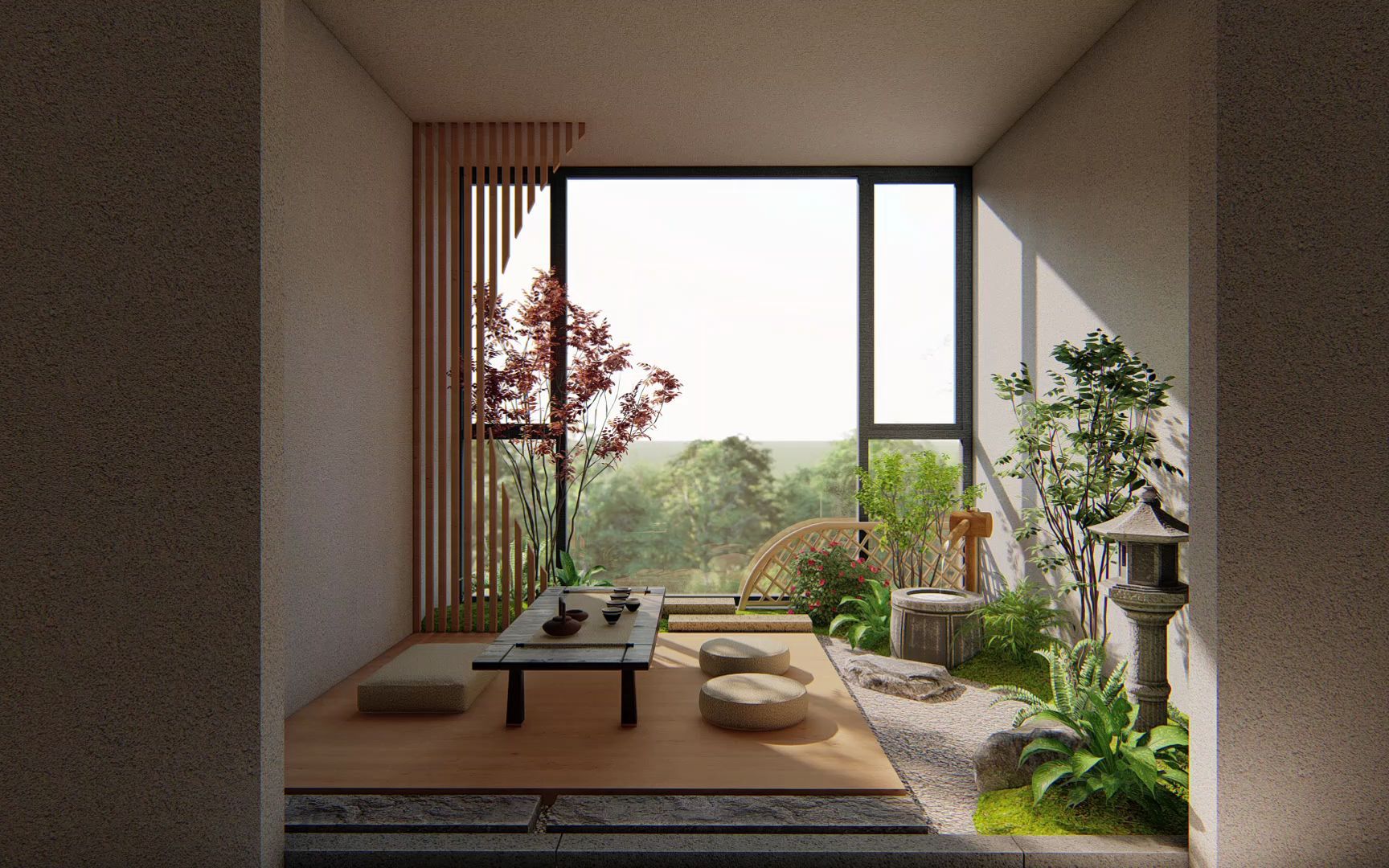 室内日式禅意小景观风格简约小清新