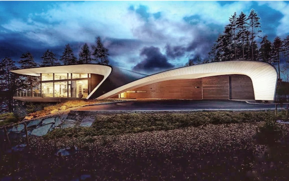 【北欧森林别墅】造型独特,形如波浪的芬兰现代木屋