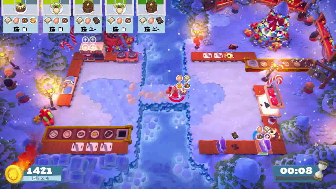 【胡闹厨房Overcooked2】 圣诞DLC 15 双人四星 冬季 煮糊了哔哩哔哩bilibili