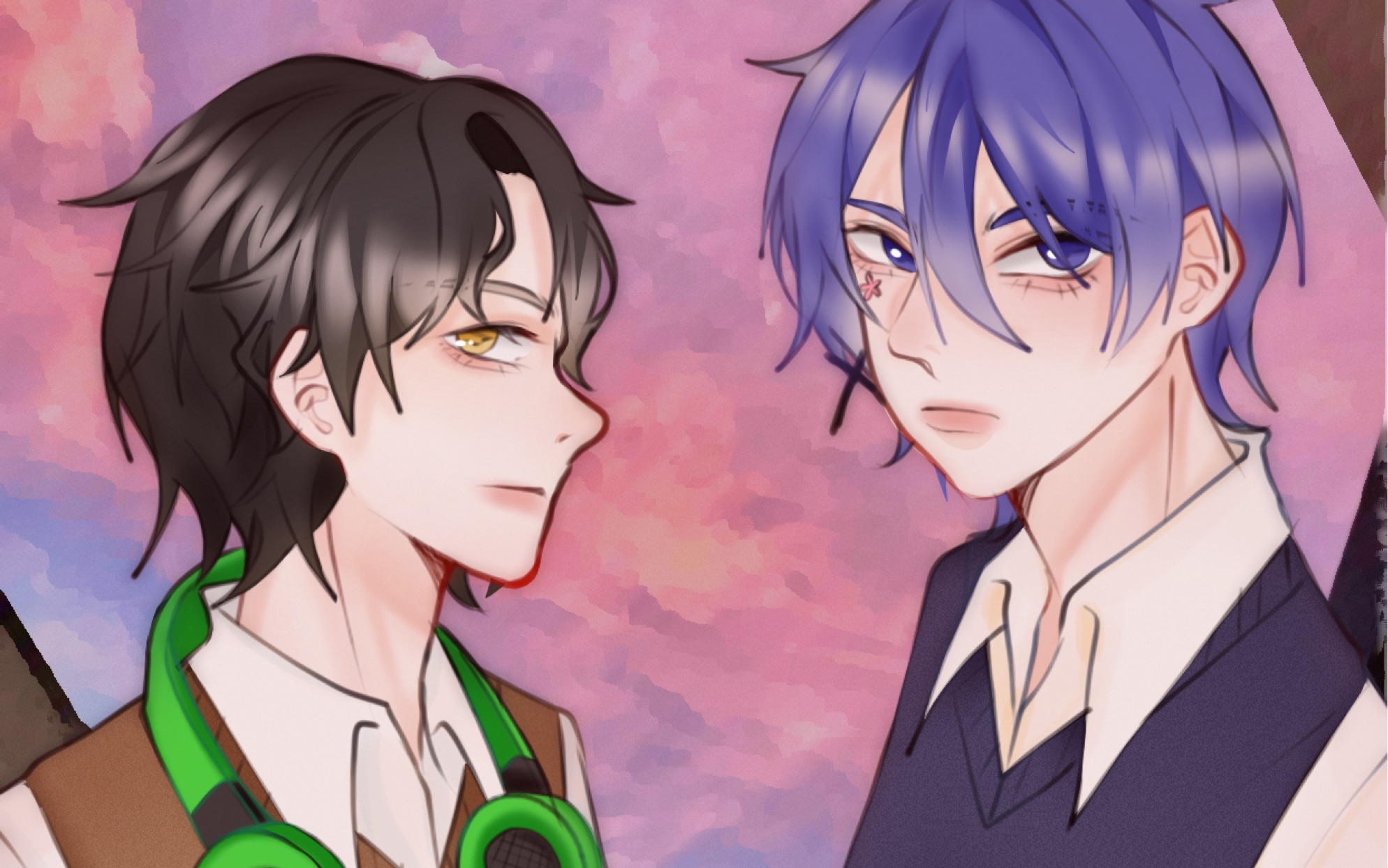 花少北x徐大虾梦幻联动b站游戏区新出道二人男子组合