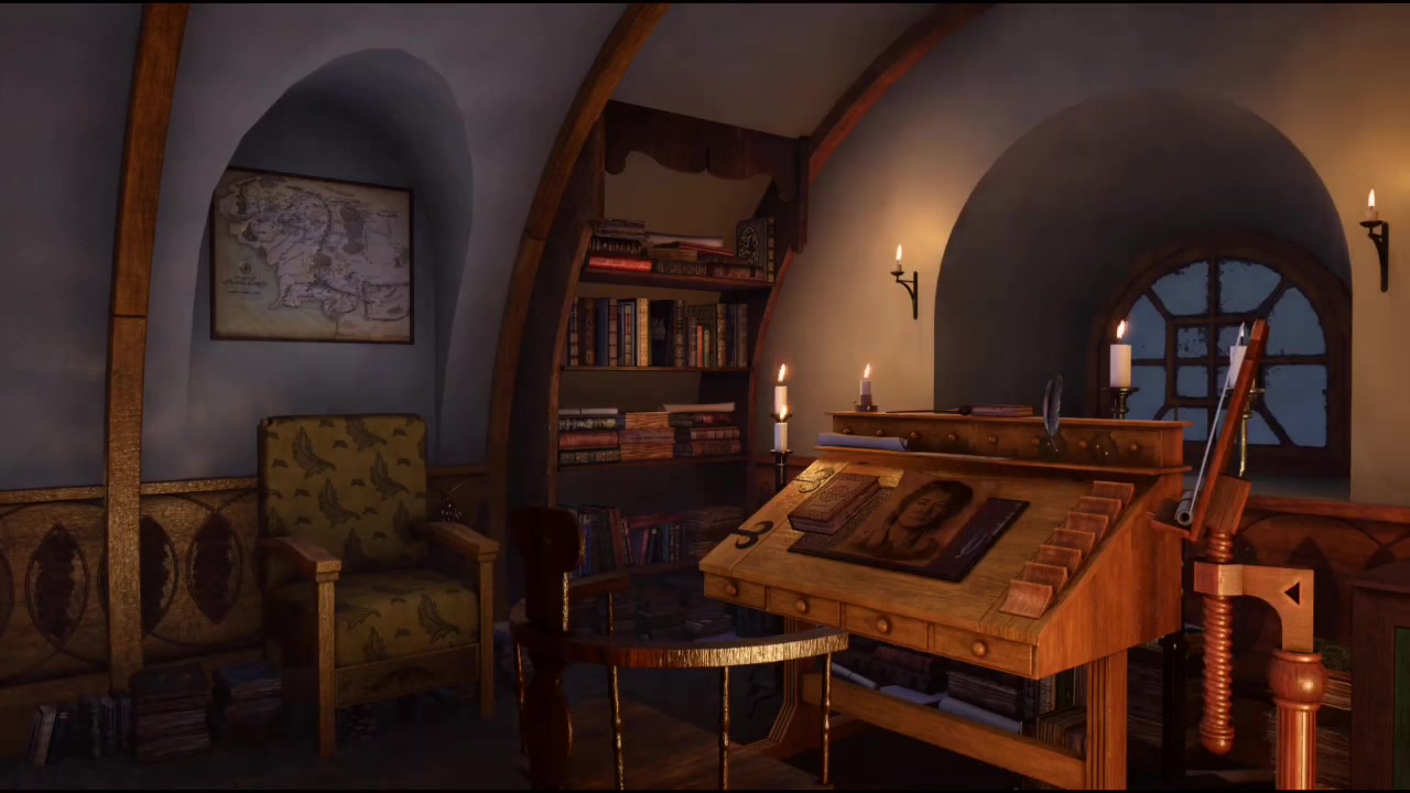 白噪音学习向放松2小时丨比尔博巴金斯的房间丨霍比特人