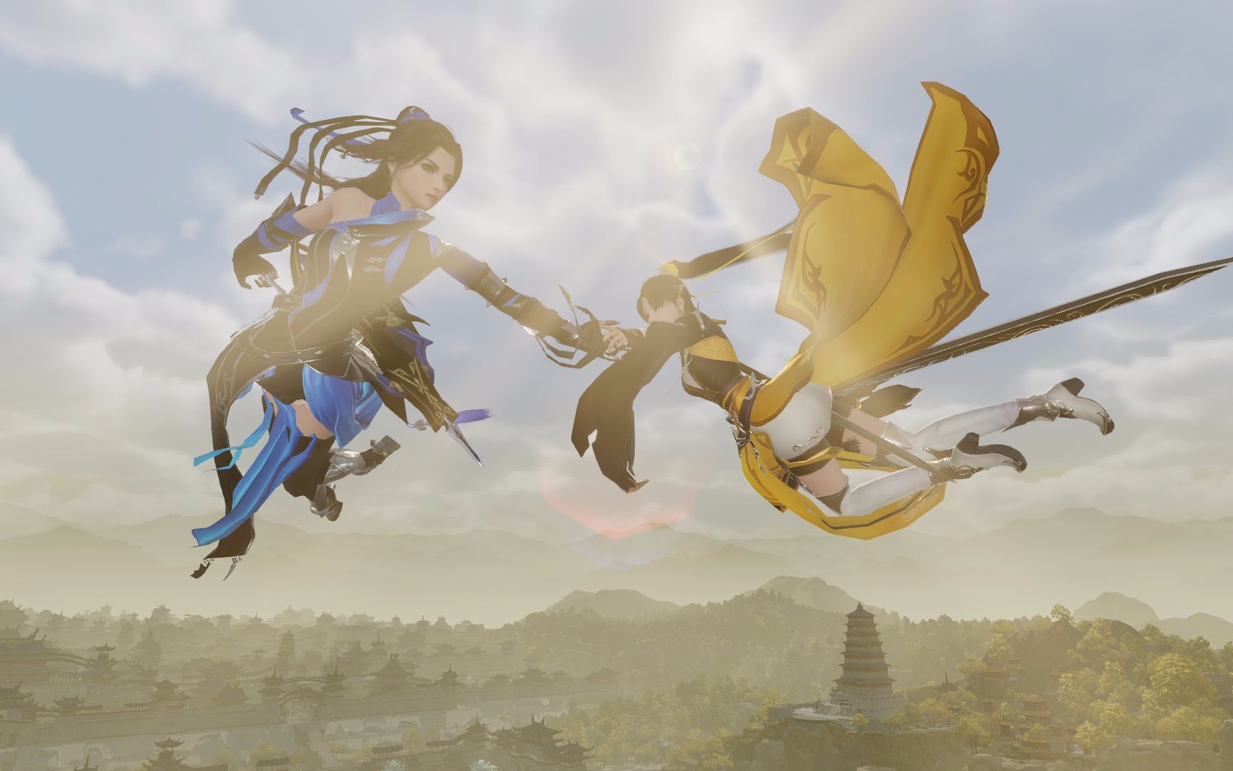 燃向剑网3全门派轻功mv飞檐走壁凌空踏虚