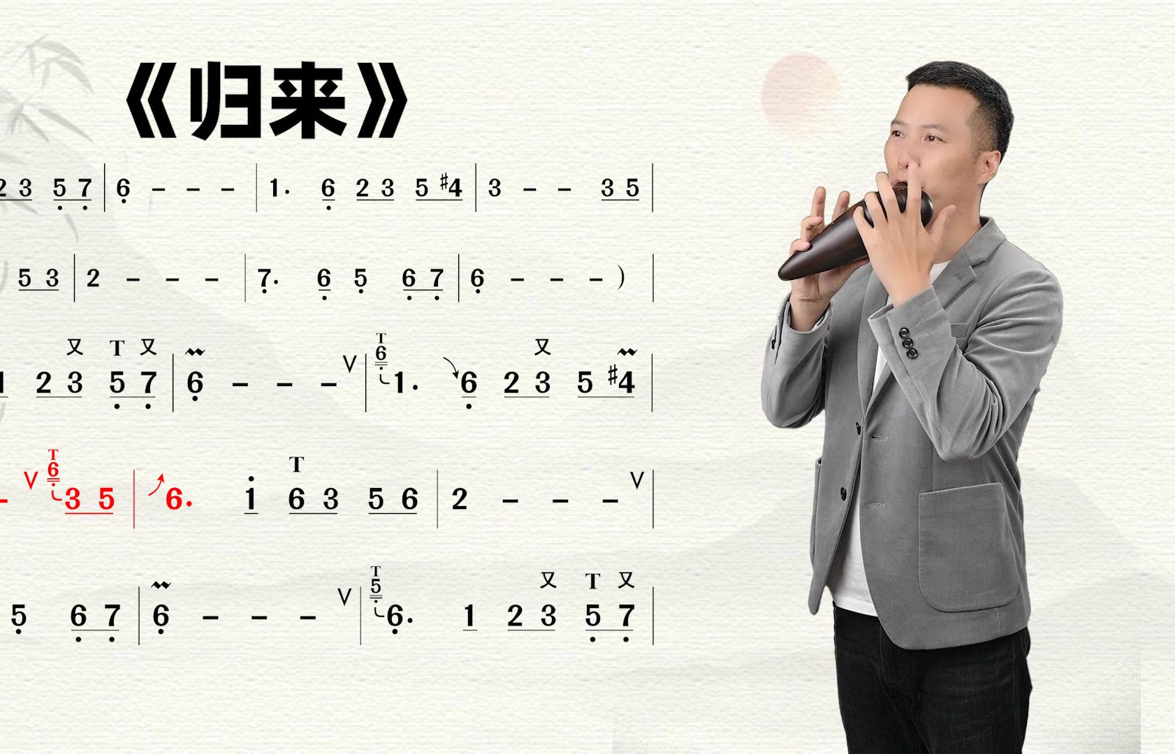 陶笛版《归来》,网络教学示范:马永亮,陶笛入门到精通系统教程