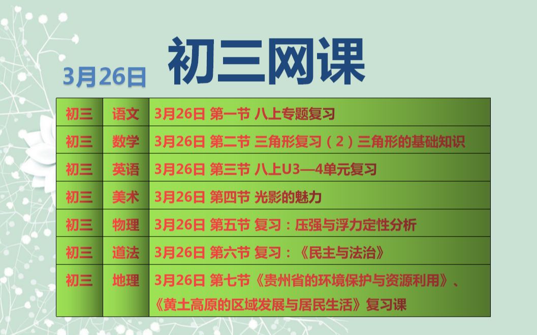 3月26日 初三网课 合集哔哩哔哩bilibili