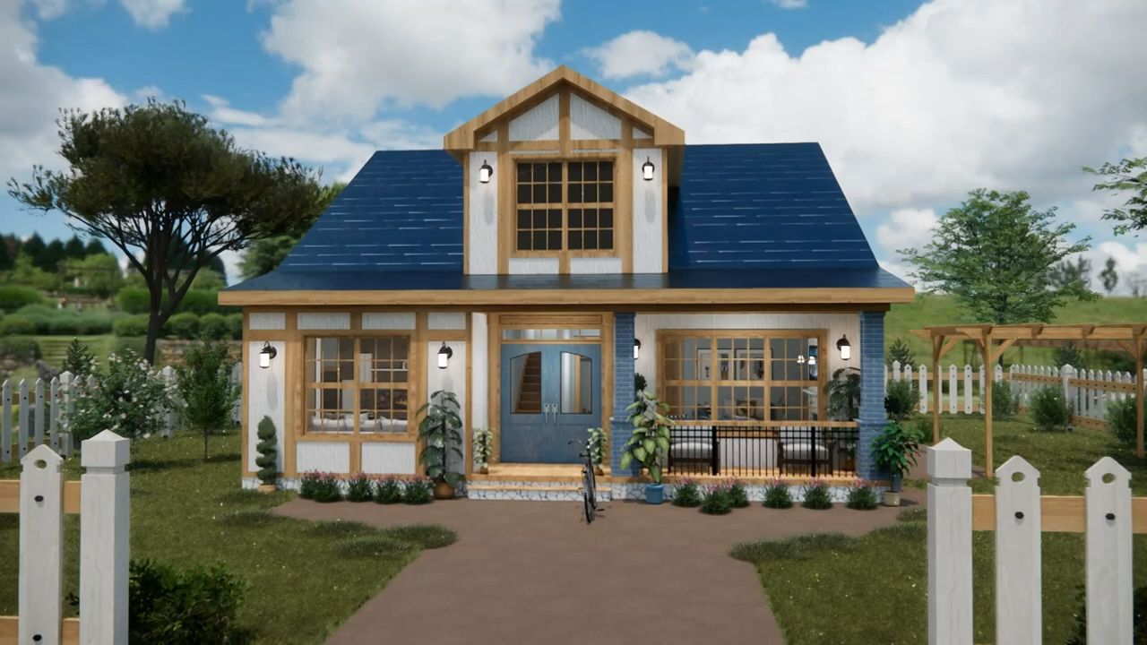 (10x10米)美丽的小房子|一层别墅设计效果图民宿设计首选【搬运】