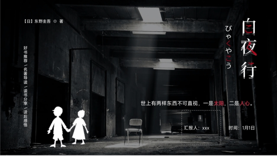白夜行读书笔记ppt模板,需要主页滴滴哦