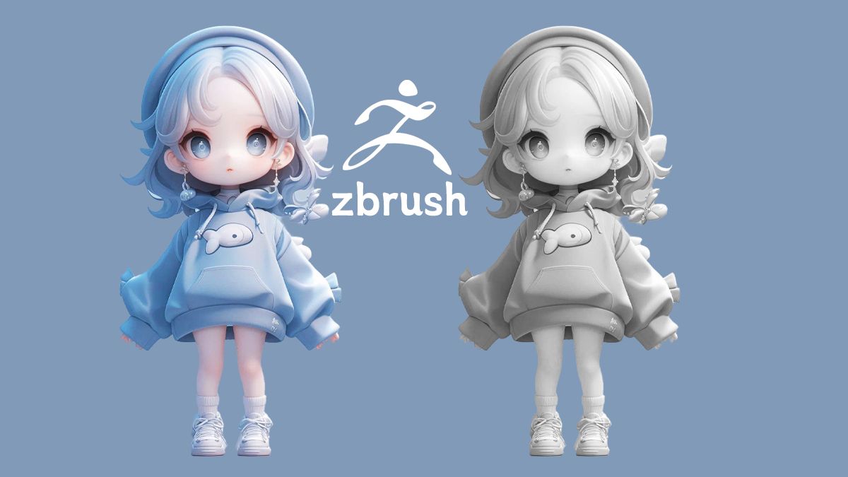 【zbrush人物雕刻】q版小女孩手办制作,适合新手练习的手办案例