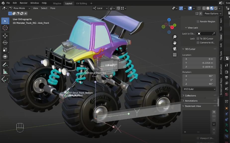 [图]（国语）blender基础入门怪物卡车绑定动画教程