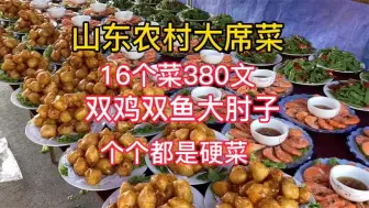 山东嘉祥农村大席菜喜宴16个菜380文双鸡双鱼大肘子个个都是硬菜