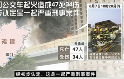 2013年6月7日,厦门BRT公交车纵火案,47人死亡、34人受伤哔哩哔哩bilibili