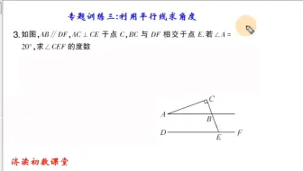 七数 专题训练三 利用平行线求角度2 哔哩哔哩 Bilibili