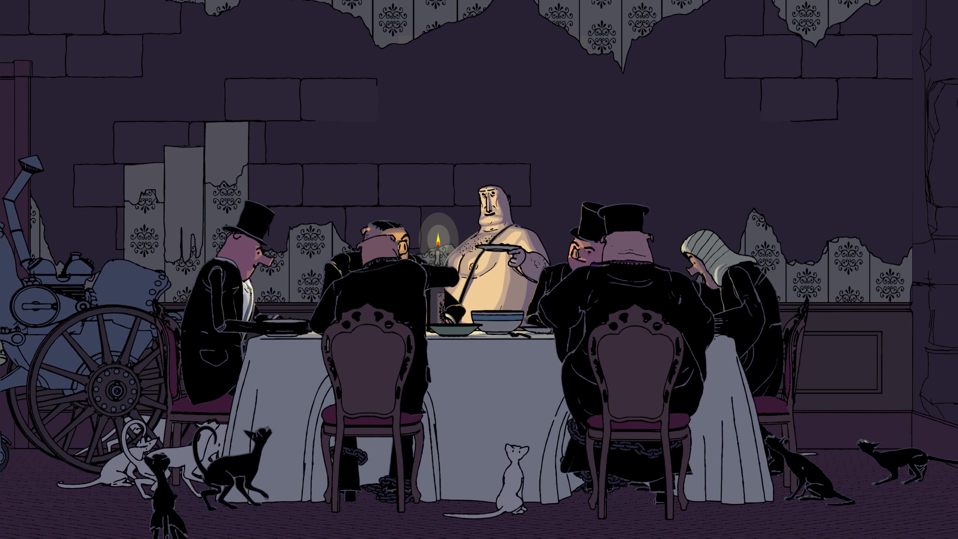 讽刺动画 短片 | 少数人的晚餐 —— 动画中的黑色幽默