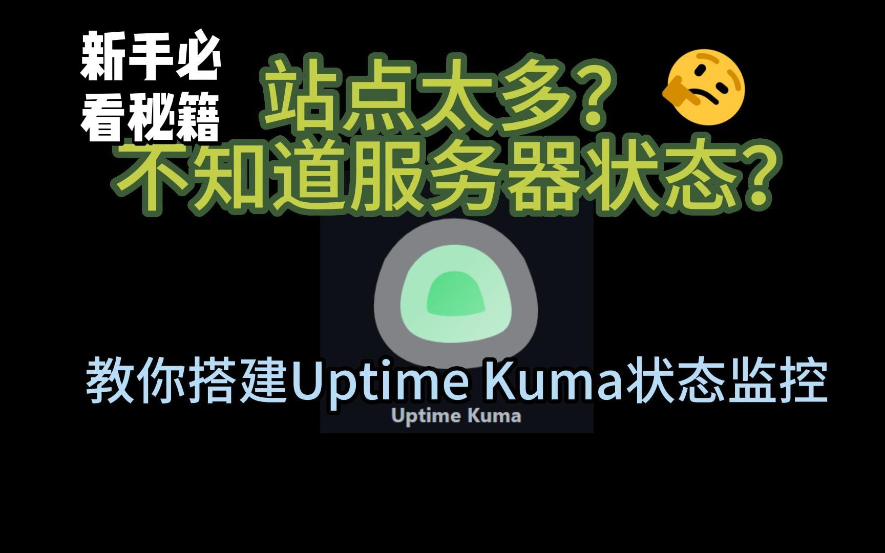 [建站教程]站点太多?不能随时知道服务器状态?| 教你使用Uptime Kuma状态监控哔哩哔哩bilibili