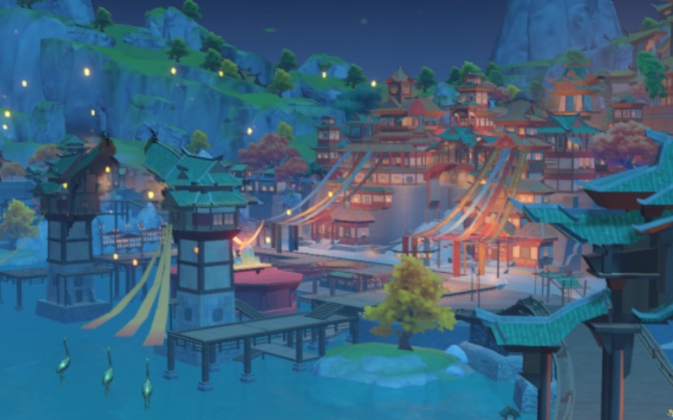 【原神】自存海灯节挑战录屏 观赏璃月港今年布景