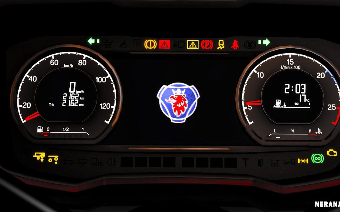 【youtube】欧卡2mod_斯堪尼亚ng仪表盘提升|scania ng improved dash