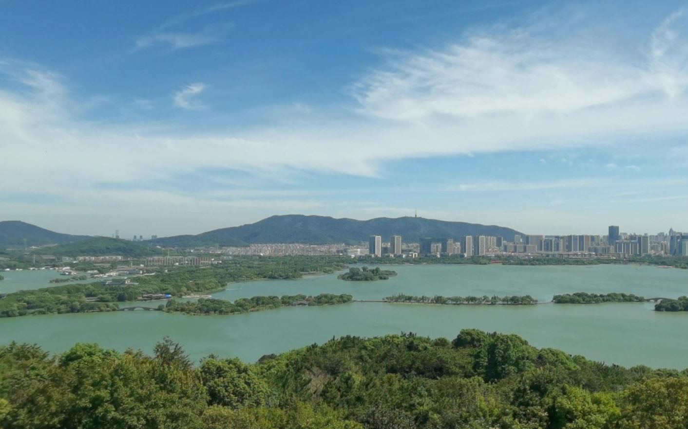 舒天阁眺太湖蠡湖全景