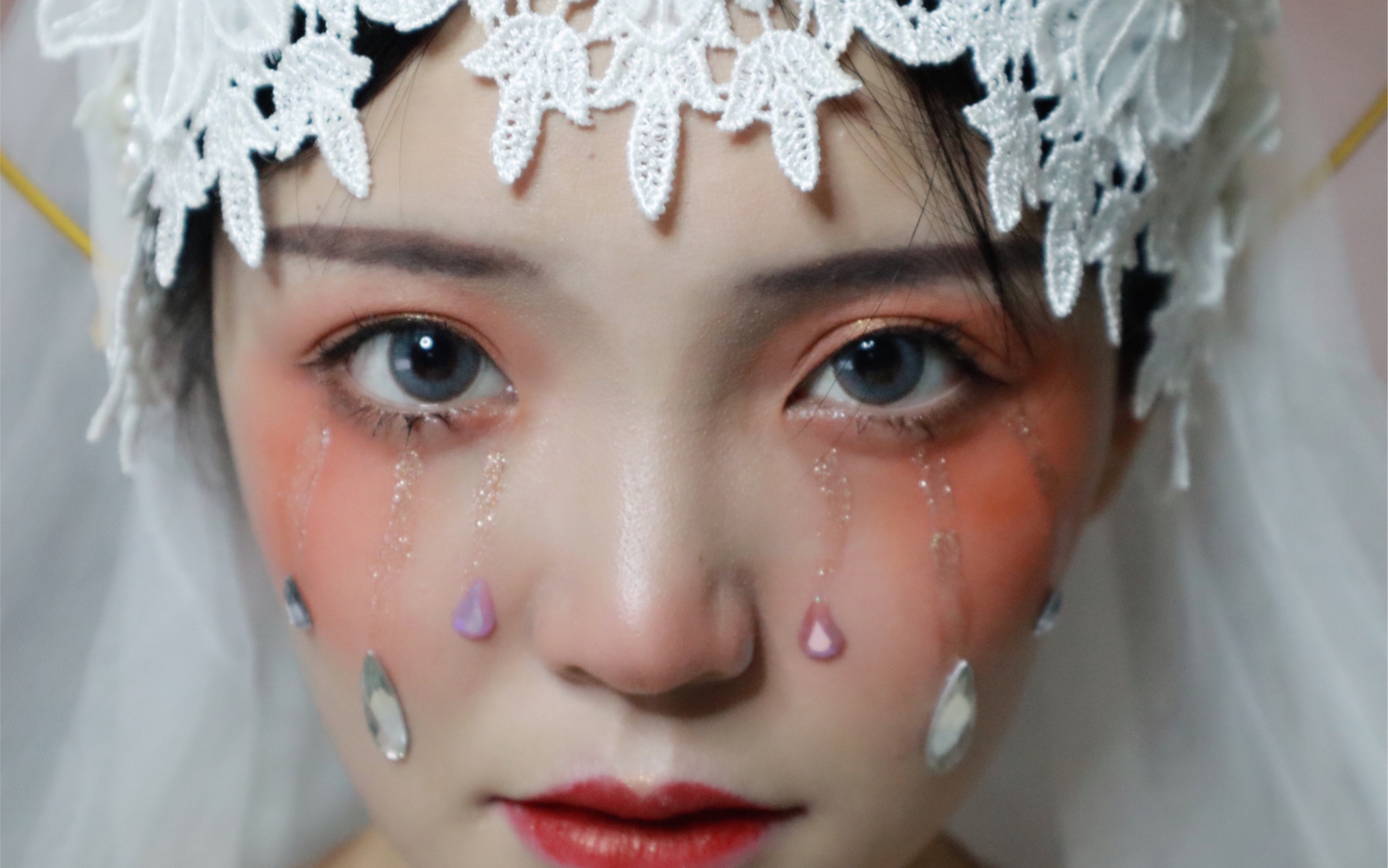 「jelly」哭泣的圣母玛利亚妆容分享|goddess