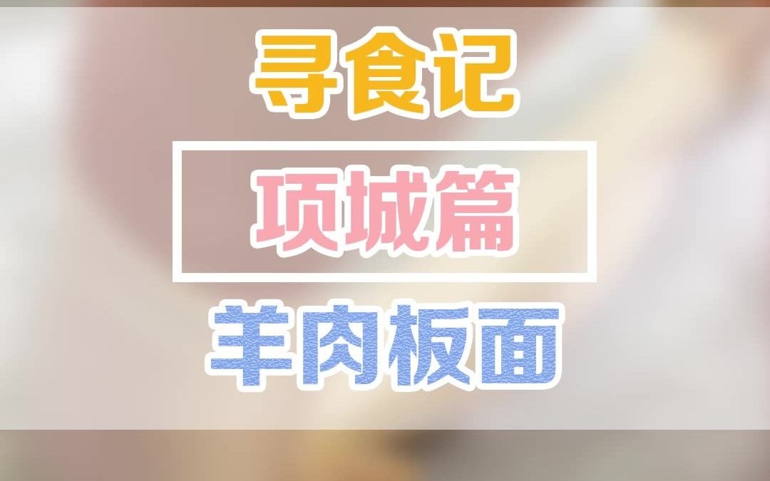 项城美食小分队 | 羊肉板面哔哩哔哩bilibili