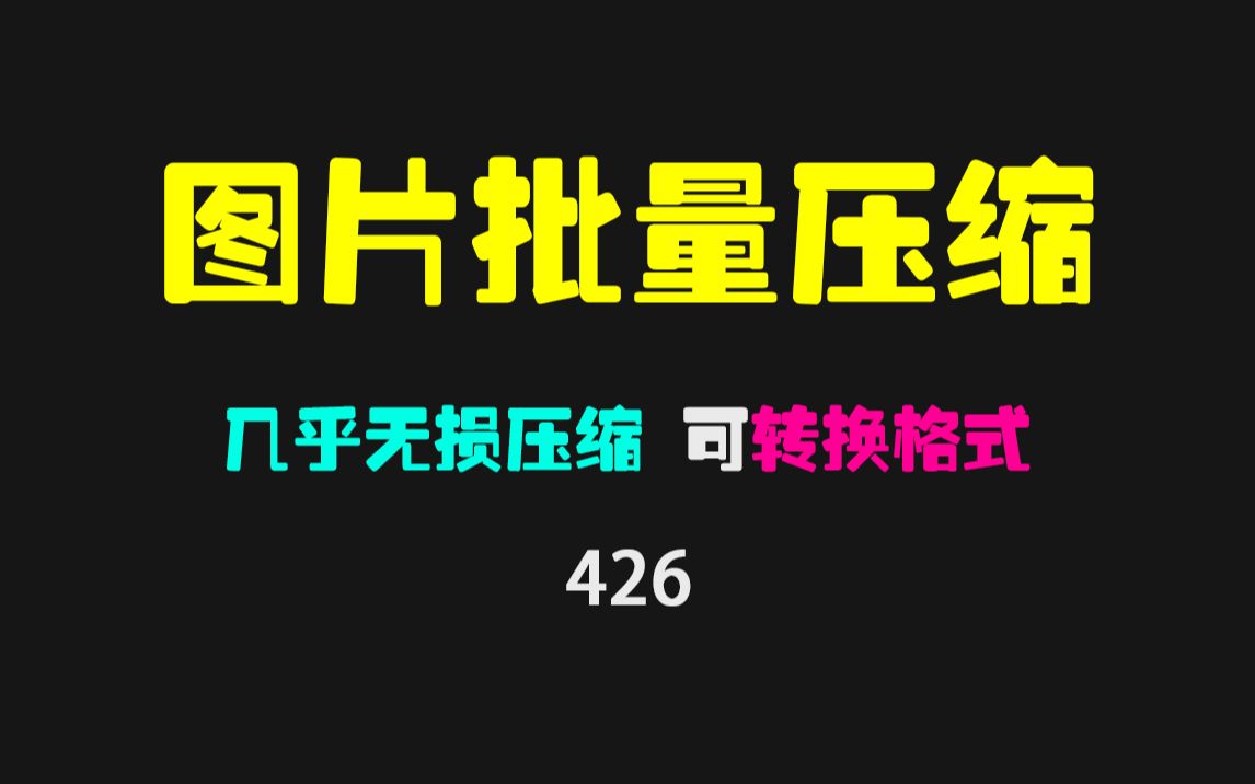 图片批量压缩工具哪个好用?它支持批量无损压缩和格式转换!哔哩哔哩bilibili