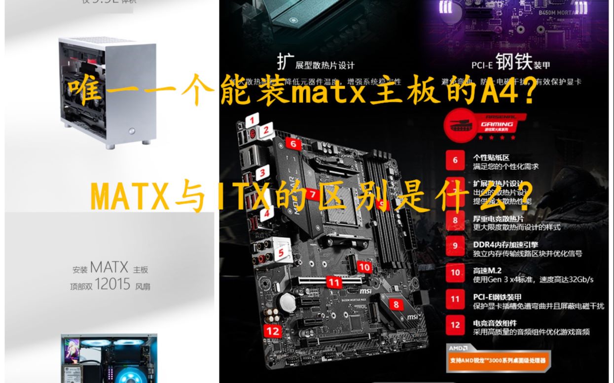 唯一一款可以上matx主板的A4机箱?还是所有A4机箱都可以上matx主板?matx与itx的区别是什么?哔哩哔哩bilibili