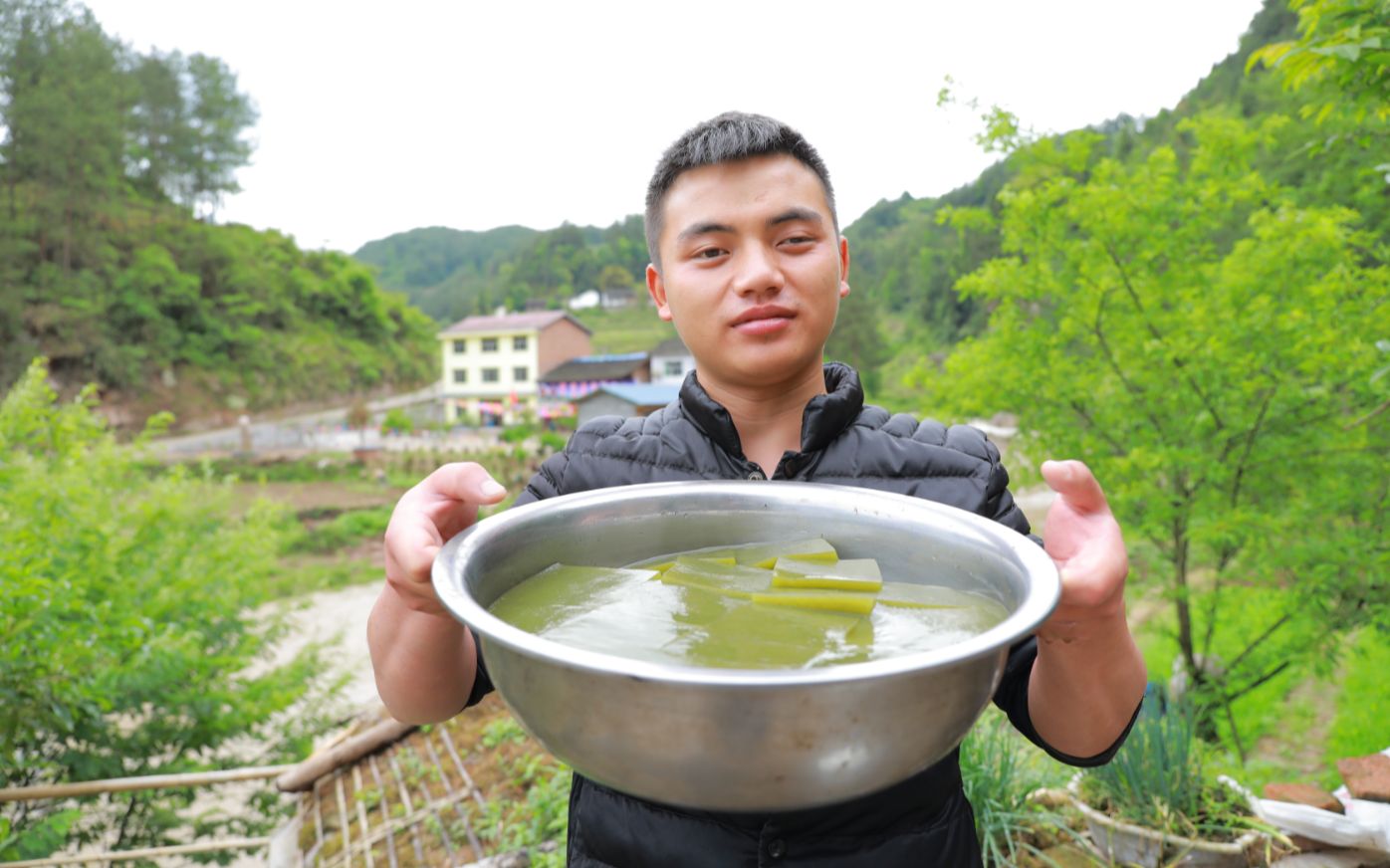 纯天然绿色的斑鸠叶豆腐,也成神仙豆腐,你们有吃过吗哔哩哔哩bilibili